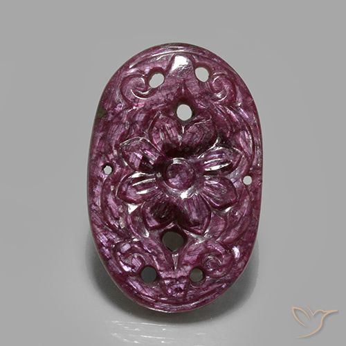 23.57ct 天然 ミディアムダークパープル ルビー, 楕円形, オペーク