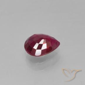 0.42カラットの天然ディープレッドルビー、洋梨の形、VS-SI