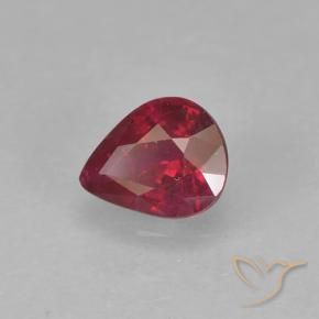 0.35カラットの天然濃い紅ルビー、洋梨の形、VS-SI