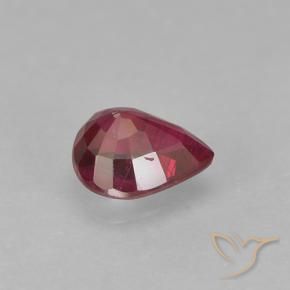 0.35カラットの天然濃い紅ルビー、洋梨の形、VS-SI