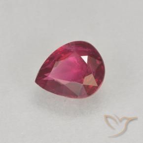 0.34カラットの天然赤みがかったピンクルビー、洋梨の形、VS-SI