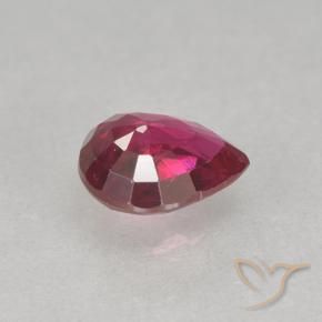 0.34カラットの天然赤みがかったピンクルビー、洋梨の形、VS-SI