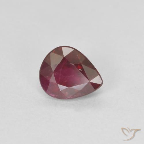 0.43ct 天然 ワインレッド ルビー, 洋梨の形, VS-SI