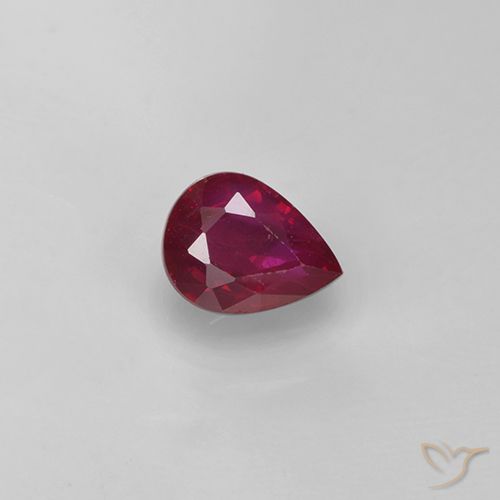0.38ct 天然 カラントレッド ルビー, 洋梨の形, VS-SI