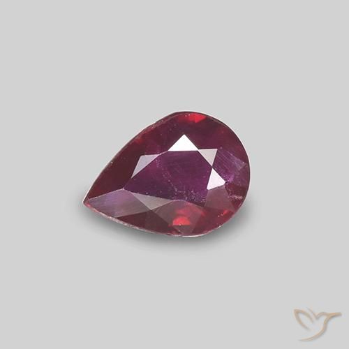 0.31ct 天然 ワインレッド ルビー, 洋梨の形, VS-SI
