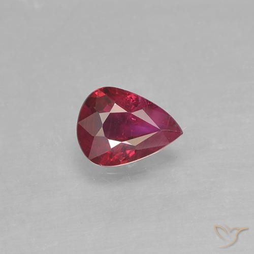 0.31ct 天然 赤みがかったピンク ルビー, 洋梨の形, VS-SI