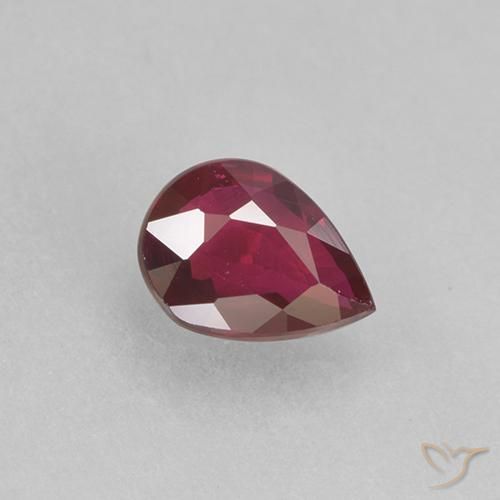 0.31ct 天然 ディープレッド ルビー, 洋梨の形, VS-SI