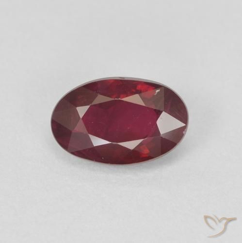 0.60ct 天然 ワインレッド ルビー, 楕円形, VS-SI