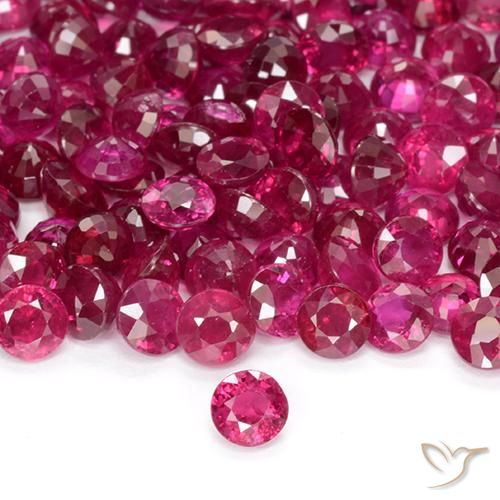 0.23ct 天然 薄いレッド ルビー, ラウンド, VS-SI