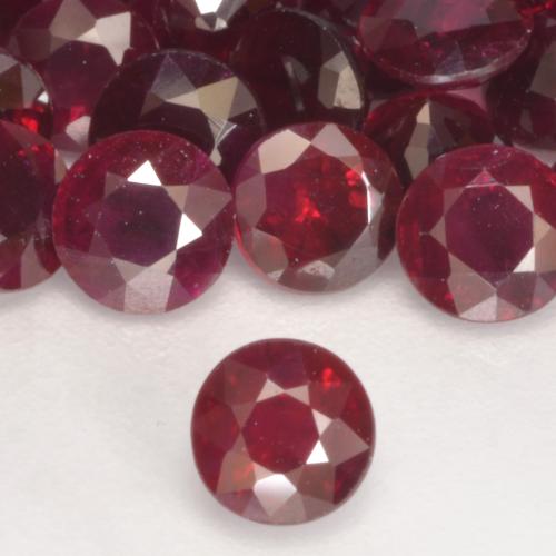 0.31カラットの天然ディープレッドルビー、ラウンドカット、VS-SI