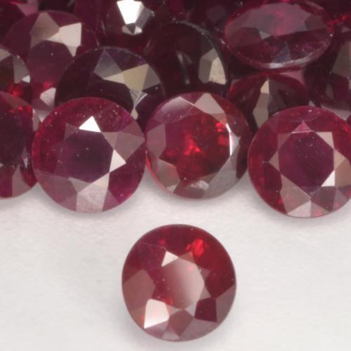 0.31カラットの天然ディープレッドルビー、ラウンドカット、VS-SI