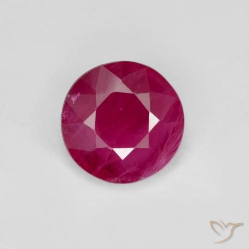 0.67ct 天然 ミディアムレッド ルビー, ラウンド, VS-SI