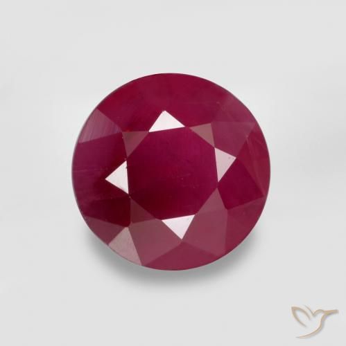 0.77ct 天然 濃い紅 ルビー, ラウンド, VS-SI