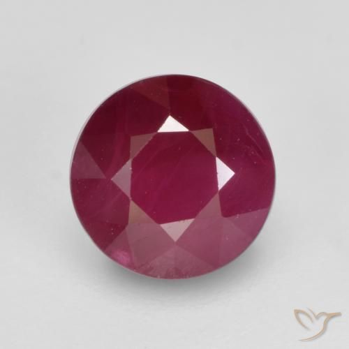 1.04ct 天然 ミディアムレッド ルビー, ラウンド, SI