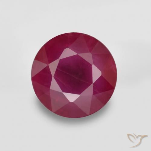 0.79ct 天然 ミディアムレッド ルビー, ラウンド, VS-SI