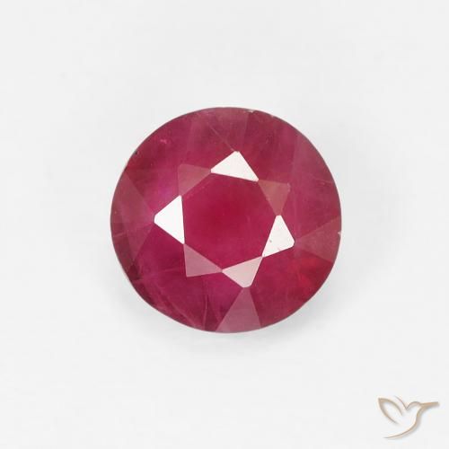 0.93ct 天然 ピンクがかったレッド ルビー, ラウンド, VS-SI