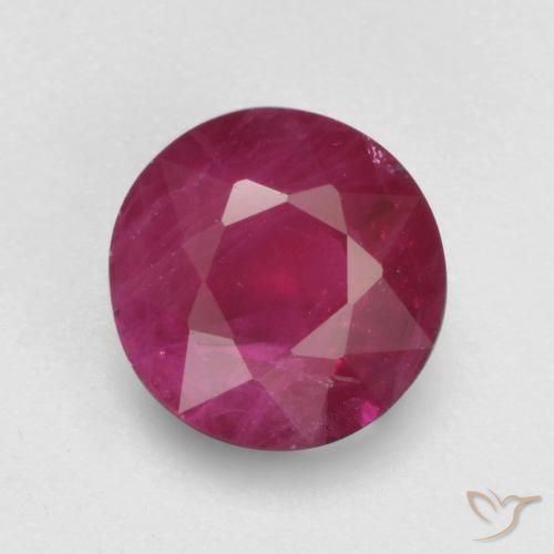 0.85ct 天然 ピンクがかったレッド ルビー, ラウンド, VS-SI