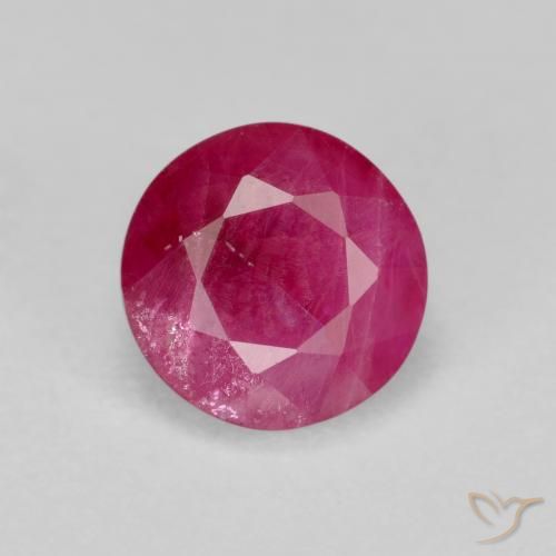 1.14ct 天然 ミディアムレッド ルビー, ラウンド, SI
