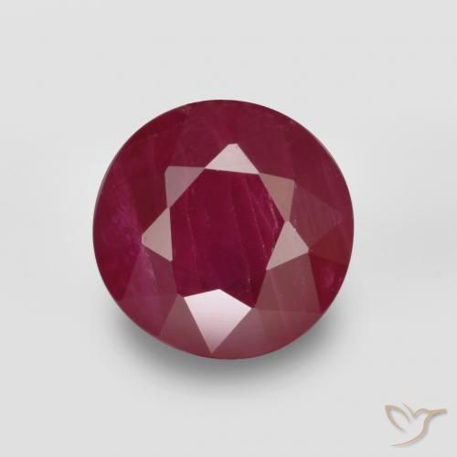0.88ct 天然 ワインレッド ルビー, ラウンド, VS-SI