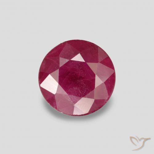 0.90ct 天然 ピンクがかったレッド ルビー, ラウンド, VS-SI