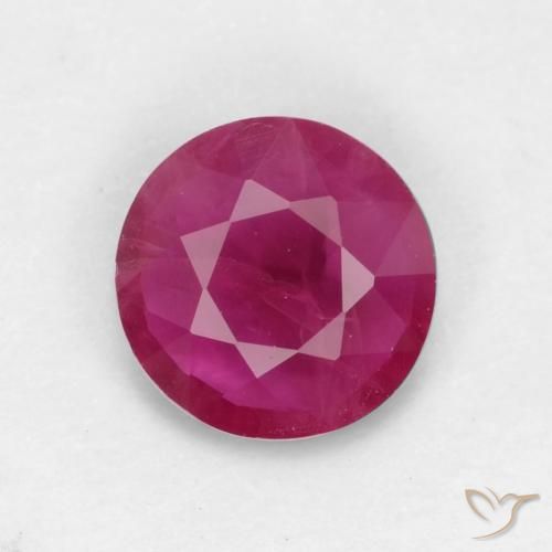 0.54ct 天然 薄いレッド ルビー, ラウンド, VS-SI