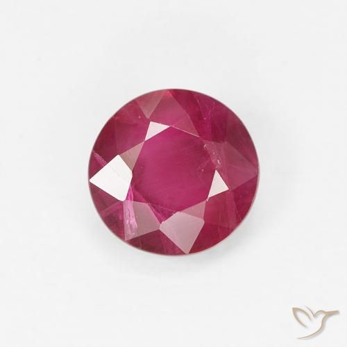 0.81ct 天然 ダークレッド ルビー, ラウンド, VS-SI