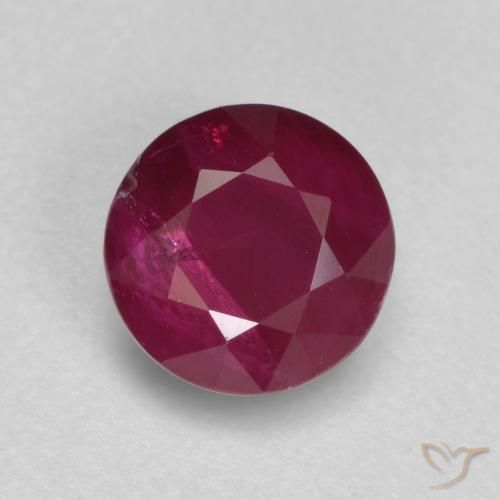 0.94ct 天然 ミディアムレッド ルビー, ラウンド, SI