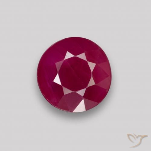 0.87ct 天然 ワインレッド ルビー, ラウンド, VS-SI