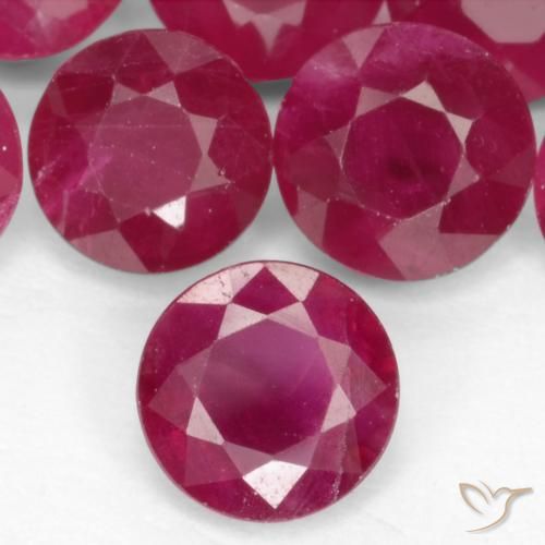 0.59ct 天然 ミディアムレッド ルビー, ラウンド, VS-SI
