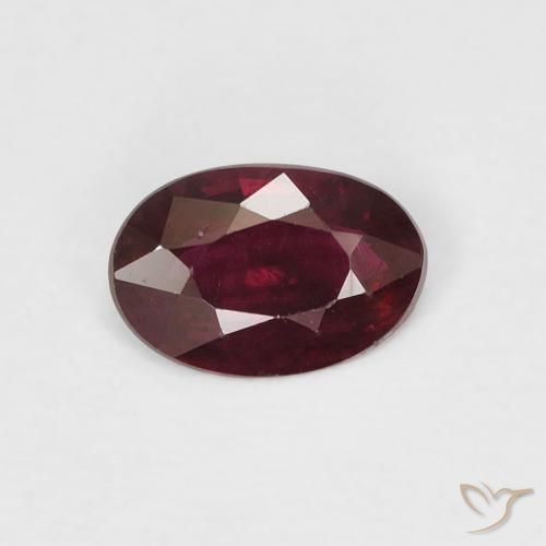 0.39ct 天然 ワインレッド ルビー, 楕円形, VS-SI