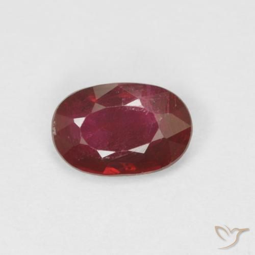 0.49ct 天然 ワインレッド ルビー, 楕円形, VS-SI