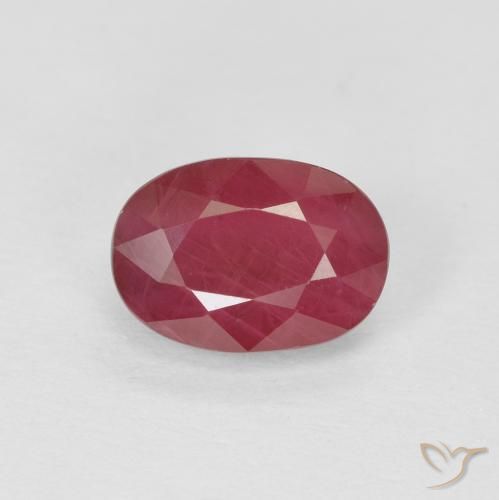 1.23ct 天然 ピンクがかったレッド ルビー, 楕円形, VS-SI