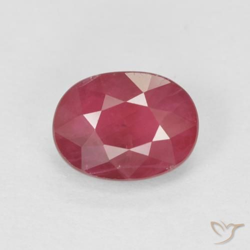 1.10ct 天然 ピンクがかったレッド ルビー, 楕円形, VS-SI