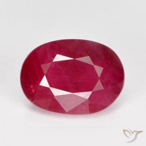 1.40ct 天然 ミディアムレッド ルビー, 楕円形, VS-SI