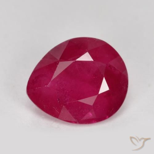 1.39ct 天然 ミディアムレッド ルビー, 洋梨の形, VS-SI