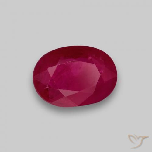 1.07ct 天然 ミディアムレッド ルビー, 楕円形, VS-SI