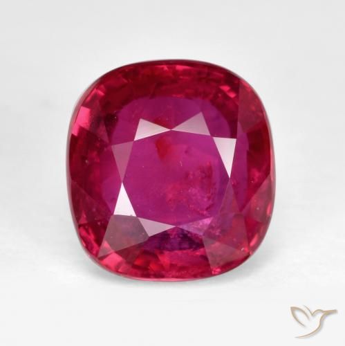 2.02ct 天然 ピンクがかったレッド ルビー, クッション, SI