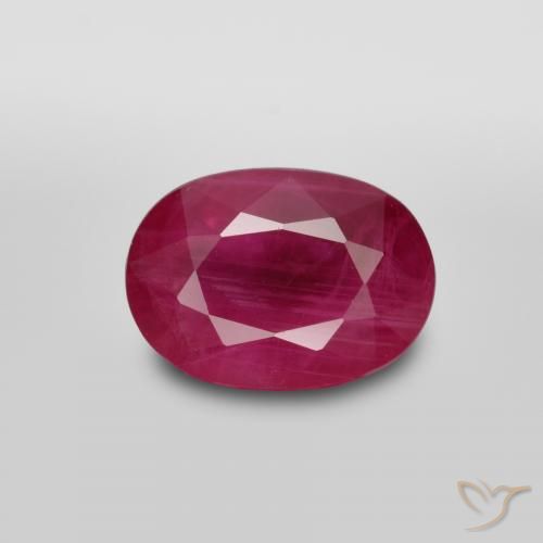 1.38ct 天然 ミディアムダークレッド ルビー, 楕円形, VS-SI