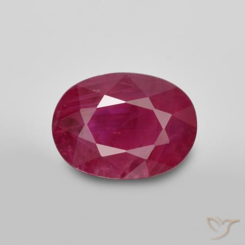 1.15ct 天然 ピンクがかったレッド ルビー, 楕円形, SI