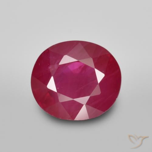 1.36ct 天然 ミディアムレッド ルビー, 楕円形, VS-SI