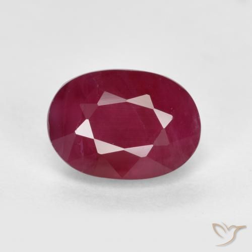 1.33ct 天然 ミディアムレッド ルビー, 楕円形, VS-SI