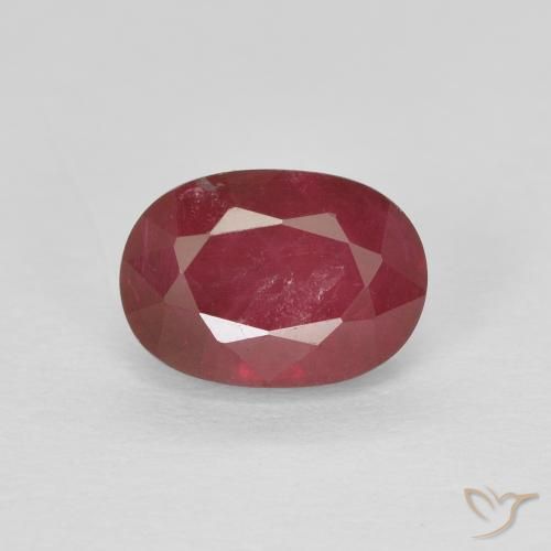 1.33ct 天然 ディープレッド ルビー, 楕円形, VS-SI