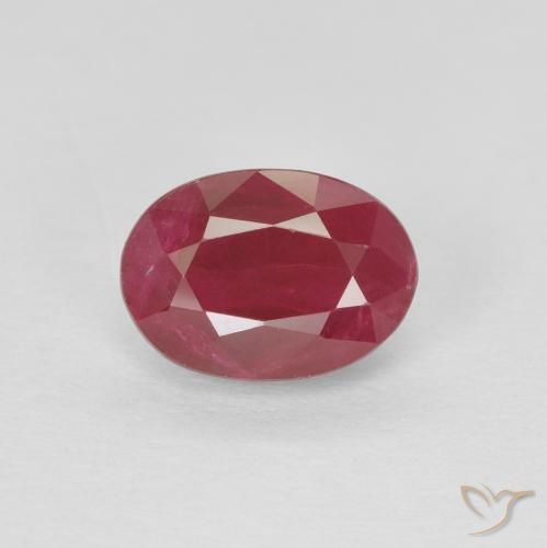 1.09ct 天然 ミディアムレッド ルビー, 楕円形, VS-SI
