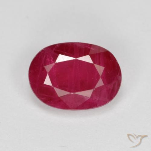 1.11ct 天然 ジャム・レッド ルビー, 楕円形, SI