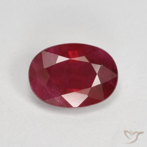 1.02ct 天然 ダークレッド ルビー, 楕円形, SI