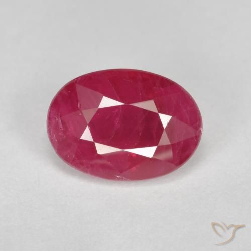 1.08ct 天然 ジャム・レッド ルビー, 楕円形, VS-SI