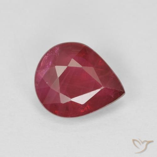 1.37ct 天然 ジャム・レッド ルビー, 洋梨の形, SI