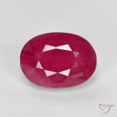1.23ct 天然 ミディアムレッド ルビー, 楕円形, SI