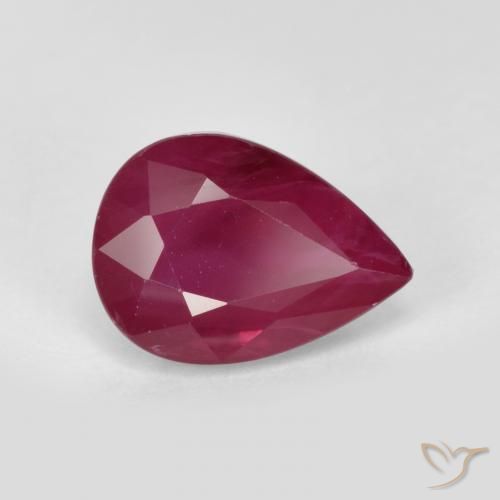 1.06ct 天然 赤みがかったピンク ルビー, 洋梨の形, VS-SI