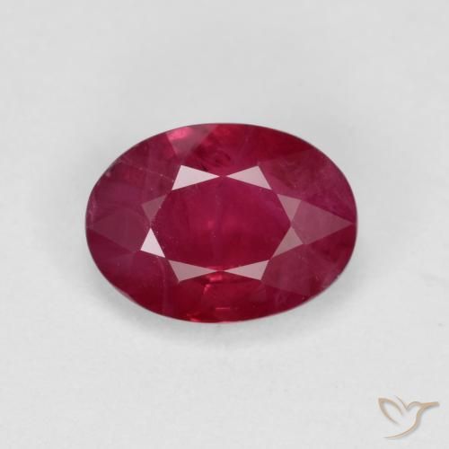 1.04ct 天然 Medium Dark-Red ルビー, 楕円形, VS-SI